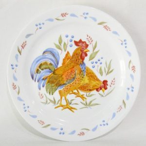 1 NEW Corelle COUNTRY MORNING White 10 1/4 DINNER PLATE Blue Tail Rooster Farm