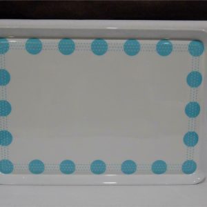 Corelle SOUTH BEACH Melamine RECTANGULAR TRAY Serving 19 x 11 Miami Blue Dots9 x 11