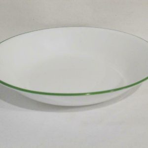 Corelle GREEN RIM 20-oz PASTA BOWL Shallow Soup *Shadow Iris Summer Blush Meadow