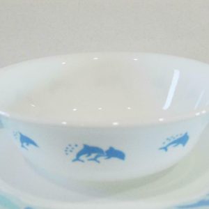 *VGC Corelle OCEAN DANCE 18-oz SOUP Cereal BOWL Blue Green Sea Playful Dolphins
