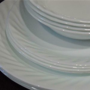 ❤️ 12-pc Corelle ENHANCEMENTS White DINNERWARE SET Dinner Lunch PLATE 18-oz BOWL