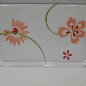Corelle PRETTY PINK Melamine RECTANGULAR TRAY Serving 19 x 11 Ink Washed Floral