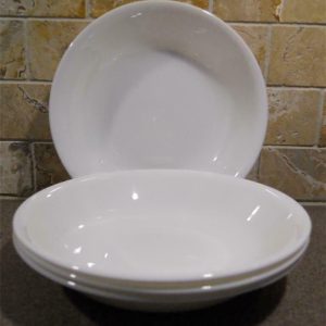 4 Corelle Market Street LANEA WARM WHITE 13-oz PASTA BOWLS Ivory Shallow Meal