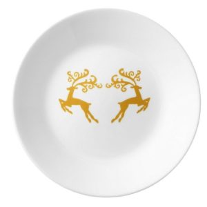 1 Corelle DANCER & PRANCER 6 3/4 Bread Dessert PLATE Christmas Holiday Reindeer