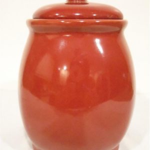 17-oz Corelle HEARTHSTONE CHILI RED CANISTER Black Interior 5 1/4 BRICK *New
