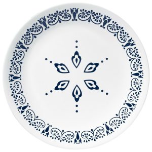 1 Corelle FLORENTIA 6 3/4 BREAD PLATE Blue Snowflake Florence Italy Tile Motif