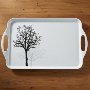 Corelle TIMBER SHADOWS Rectangular MELAMINE Plastic SERVING TRAY 18 x 11.5 x 2