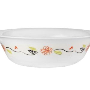 Corelle TANGERINE GARDEN 18-oz SOUP CEREAL BOWL Floral ORANGE BLACK GREEN Leaves