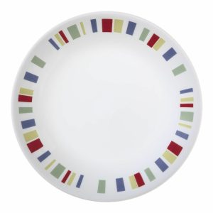 1 Corelle MEMPHIS 6.75 BREAD Dessert PLATE *Red Blue Yellow Green STRIPES *New
