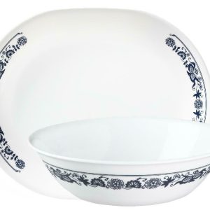Corelle OLD TOWN BLUE Onion SERVING PLATTER or 1-Qt Serving BOWL *Navy White