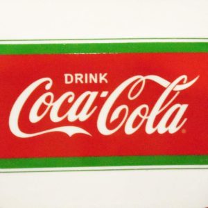 DRINK COCA~COLA Stoneware SNACK TRAY 12x7 Coke Soda Beverage RED GREEN WHITE New
