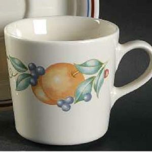 *NEW Corelle 8-oz ABUNDANCE CUP 3 1/8 Fruit Stoneware Sandstone Mug