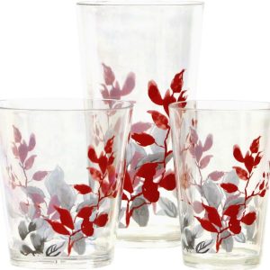 4 Corelle KYOTO LEAVES Acrylic DRINKWARE Beverage Glasses *CHOOSE: 19. 14 or 8-oz