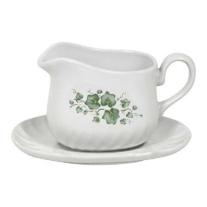 Corelle Coordinates CALLAWAY Green IVY Stoneware GRAVY BOAT & UNDERPLATE *New