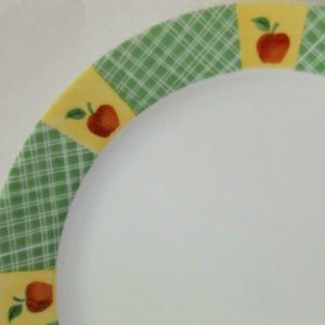 1 Corelle APPLE HARVEST 10 1/4 DINNER PLATE Late Summer Country Picnic Red Green