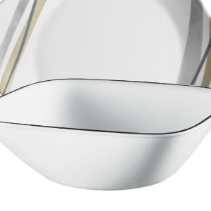 1 Corelle BOUTIQUE Square MURET 22-oz SOUP CEREAL SALAD BOWL Black Rim *Timber. Fleurs du Soir
