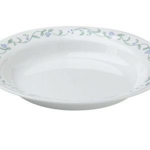 1 NEW Corelle COUNTRY COTTAGE 15-oz Flat Rim SOUP BOWL 8 1/2 Green Blue Hearts