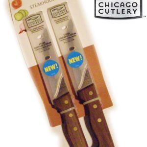 2 CHICAGO CUTLERY Walnut STEAKHOUSE Steak 10 KNIFE SET *Serrated Edge 5 Blade