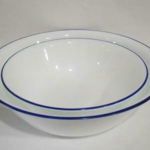 Corelle NAVY INDIGO BLUE RIM *Choose 1 or 2 Qt SERVING BOWL *Cafe. True. Lia. Nordic. Hoops