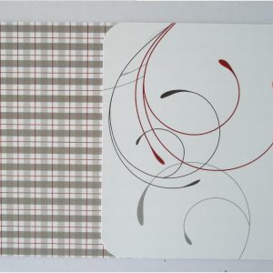 4 Corelle Coordinates SPLENDOR 17x11 Reversible RED GRAY Scrolls PLACEMATS *New