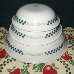 1 Corelle FARM FRESH Fruit Sandstone 10-oz DESSERT BOWL Green Gingham JAM Jelly