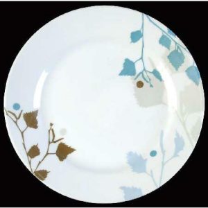 1 Corelle IMPRESSIONS LEAVES 8 1/2 LUNCH PLATE Blue Brown Branches Leaves *NEW