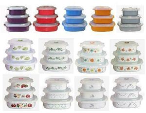 Corelle Calypso 6pc Plastic MICROWAVE COOKWARE Set VENT Lids *PICK Your PATTERN