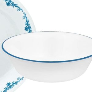 1 Corelle GARDEN LACE. SOUTH BEACH. SANTORINI SKY Blue 18-oz SOUP Cereal BOWL