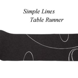 CORELLE Coordinates SIMPLE LINES 60x19 Kitchen DINING TABLE RUNNER Black White