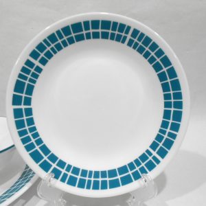 NEW Corelle AQUA TILES 6.75 BREAD PLATE Mosaic Turquoise Teal Blue Green
