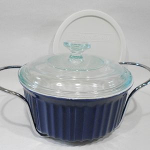 NEW Corningware 1.5-Qt DUSK BLUE French White Casserole + Covers & Cradle