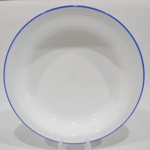 NRM Corelle BLUE RIM 10 1/4 PIE PLATE Deep Dish *Breathtaking Velvet Spring