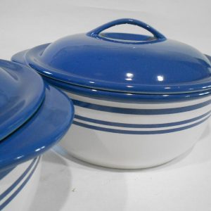 NEW 4-pc Corelle CLASSIC CAFE BLUE Stoneware CASSEROLE SET 2.5. 1.5-Qt w/LIDS