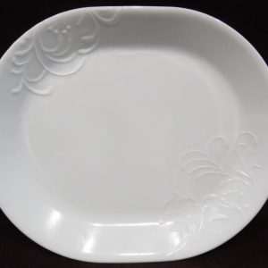 Corelle BOUTIQUE CHERISH  10 x 12 1/4 SERVING PLATTER *Embossed White Blossoms