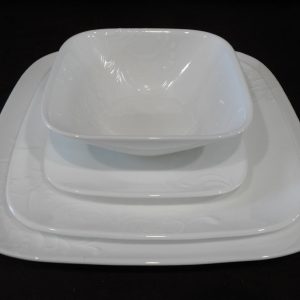 ❤️ NEW 16-pc CORELLE Square CHERISH DINNERWARE SET w/6.5 Appetizer Bread Plates