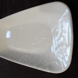 HTF Corelle CHERISH 10x5 APPETIZER TRAY Embossed Serving Platter Oblong Plate
