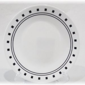 Corelle CITY BLOCK 6 3/4 BREAD PLATE Dessert *Black White GEOMETRIC Squares