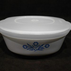 CORNING Anniversary 20-oz CORNFLOWER BLUE Stoneware *BAKER BOWL & COVER