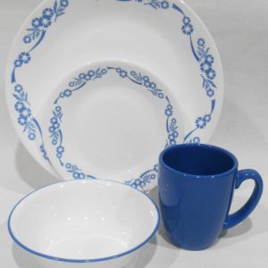 ? NEW 16-pc Corelle CORNFLOWER BLUE Dinnerware Set /Corningware 60th Anniversary