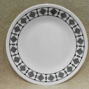 1 Corelle CUSCO 6.75 BREAD PLATE Appetizer *Black Bohemian Textiles Abstract Sketches
