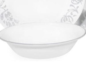 1 Corelle GRAY DAMASK 18-oz SOUP CEREAL SALAD BOWL Light Powder Grey Band