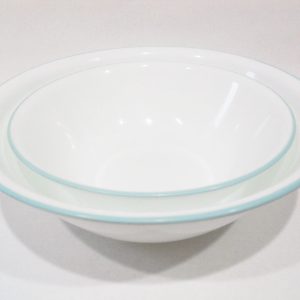 NEW Corelle DELANO 2-Qt SERVING BOWL 10.25 Aqua Blue Sea Mist Green Rim