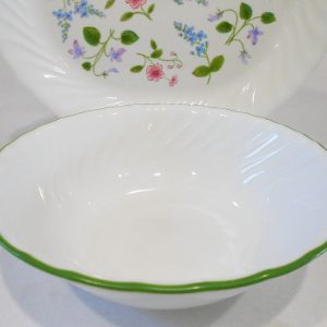 1 HTF Corelle DELICATE ARRAY 1-Qt SERVING BOWL Enhancements Chutney Green Rim