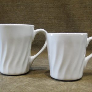 New CORELLE White Swirl Stoneware ENHANCEMENTS MUG *Choose 10.5-oz OR 9-oz Cup