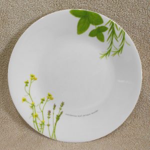CORELLE Livingware EUROPEAN HERBS Round 6.75 BREAD PLATE Earth Garden Green
