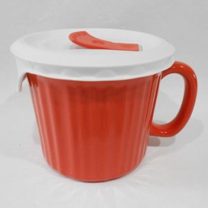1  Corningware VERMILLION Cinnabar ORANGE RED 20-oz MEAL MUG French White Pop-Ins