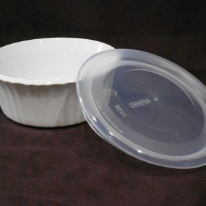 1 Corningware FRENCH WHITE Round 16-oz DISH & COVER Bake Serve Store Bowl