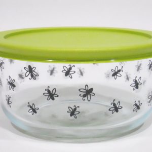 *New PYREX Simply Store 4 Cup FIREFLIES Storage Bowl *Green Summer Insects Bugs