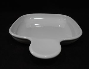 NEW CorningWare GRAB-IT SNACK PLATE Square White P-185-B Pyroceram Tab Handle