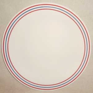 1 Corelle HARBOR TOWN 10.25 DINNER PLATE *Red Blue Fish Nautical Coastal Ocean